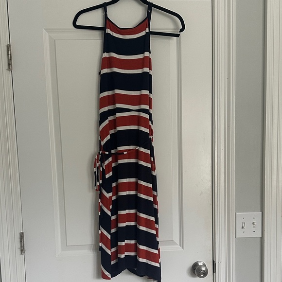 Market & Spruce Striped Red and Blue Midi Dress - Picture 3 of 3